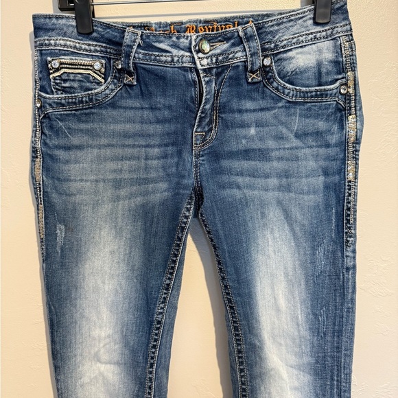 Rock Revival Posey Easy Boot Stretch Jean Y2K Sequins Embroidered Size 28 - Picture 5 of 16
